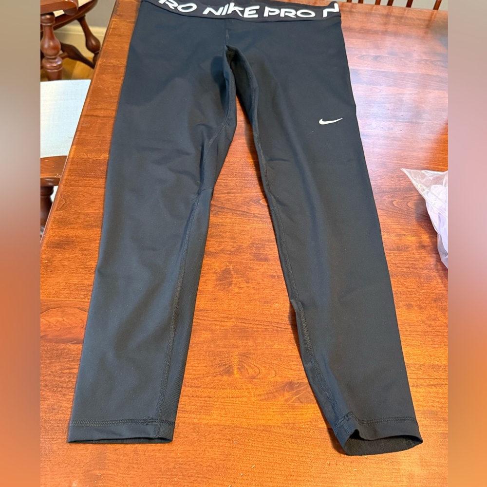 Nike Pro Black Leggings with Mesh on the Back of the Calves